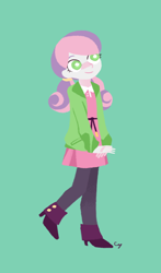 Size: 880x1500 | Tagged: safe, artist:magneticskye, sweetie belle, equestria girls, alternate costumes, clothes, female, lineless, simple background, solo