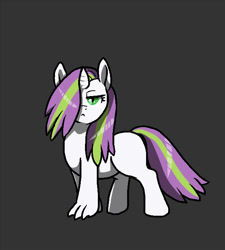 Size: 630x700 | Tagged: safe, artist:lurking tyger, oc, oc only, dracony, hybrid, hair over one eye, interspecies offspring, looking at you, offspring, parent:spike, parent:sweetie belle, parents:spikebelle, simple background, solo, unnamed oc