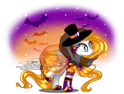 Size: 1592x1208 | Tagged: safe, artist:tiffanymarsou, oc, oc only, oc:summer rain, clothes, costume, nightmare night costume, solo, watermark