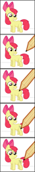 Size: 748x3587 | Tagged: safe, artist:flareblitzfury, apple bloom, comic, drawn into existence, fourth wall, pencil