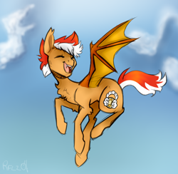 Size: 1024x999 | Tagged: safe, artist:rflzqt, oc, oc only, oc:soundcloud, bat pony, pony, male, solo, stallion