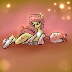 Size: 1024x1024 | Tagged: safe, artist:rflzqt, oc, oc only, oc:punky heart, original species, plant pony, book, female, mare, reading