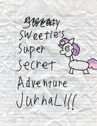 Size: 600x783 | Tagged: safe, artist:fonypan, artist:sweetie belle, sweetie belle, lined paper, quality, stylistic suck, sweetie's jurnal, tumblr