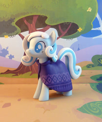 Size: 751x900 | Tagged: safe, artist:krowzivitch, oc, oc only, oc:snowdrop, pony, cloak, clothes, craft, figurine, sculpture, solo