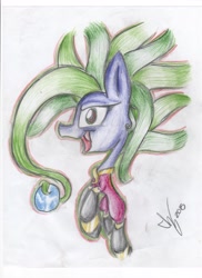 Size: 2548x3504 | Tagged: safe, artist:pop-roxy, mane-iac, electro orb, solo, traditional art