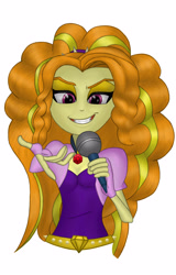 Size: 2883x4500 | Tagged: safe, artist:yogisp, adagio dazzle, equestria girls, rainbow rocks, grin, looking at you, microphone, solo