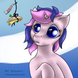 Size: 300x300 | Tagged: safe, artist:pet (eclipstar), artist:s-shadowboltcolt, oc, oc only, oc:souldream, el salvador, sandwich, solo