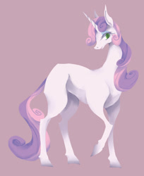 Size: 800x978 | Tagged: safe, artist:kolshica, sweetie belle, horse, hoers, looking at you, raised hoof, smiling, solo