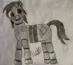 Size: 960x862 | Tagged: safe, artist:rapidsnap, oc, oc only, robot, busybot, ponified, solo, thegateway, traditional art