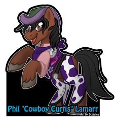 Size: 599x659 | Tagged: safe, artist:sciggles, cowboy curtis, phil lamarr, ponified, the pee wee herman show