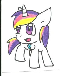 Size: 347x441 | Tagged: safe, artist:cmara, oc, oc only, oc:prince novel, alicorn, pony, alicorn oc, offspring, parent:princess cadance, parent:shining armor, parents:shiningcadance, simple background, solo, traditional art, white background