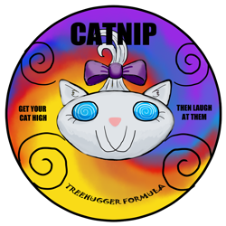 Size: 900x900 | Tagged: safe, artist:quakehoof, opalescence, cat, catnip, crossover, label, parody, postal 2, swirly eyes, tin, trippy