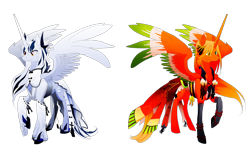 Size: 4000x2480 | Tagged: safe, artist:dormin-dim, alicorn, pony, ho-oh, lugia, pokémon, ponified, simple background, transparent background