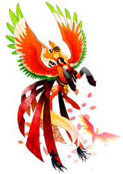 Size: 2480x3508 | Tagged: safe, artist:dormin-dim, alicorn, pony, ho-oh, pokémon, simple background, solo, transparent background