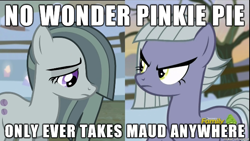 Size: 610x343 | Tagged: safe, screencap, limestone pie, marble pie, hearthbreakers, fridge brilliance, image macro, meme