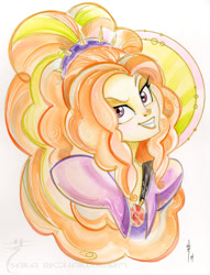 Size: 600x785 | Tagged: safe, artist:sararichard, adagio dazzle, equestria girls, solo, traditional art, watercolor painting