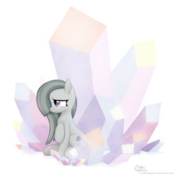 Size: 1280x1280 | Tagged: safe, artist:muffinexplosion, marble pie, earth pony, pony, hearthbreakers, crystal, female, mare, simple background, solo, white background