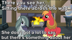 Size: 800x450 | Tagged: safe, edit, edited screencap, screencap, big macintosh, marble pie, earth pony, pony, hearthbreakers, discovery family logo, disney, female, fireplace, image macro, male, marblemac, mare, meme, pie family home, shipping, song reference, stallion, straight, the little mermaid