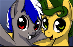 Size: 1045x677 | Tagged: safe, artist:starshinebeast, oc, oc only, oc:avalon, oc:bassy, pegasus, pony, unicorn, male, selfie