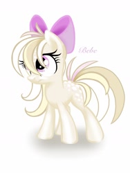 Size: 1800x2400 | Tagged: safe, artist:poshpegasus, oc, oc only, oc:bebe, bow, hair bow, solo