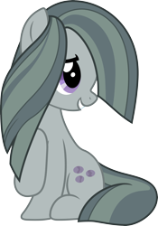 Size: 4000x5730 | Tagged: safe, artist:the-aziz, marble pie, hearthbreakers, cute, grin, looking back, marblebetes, raised hoof, simple background, sitting, smiling, solo, transparent background, vector
