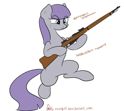 Size: 3351x3000 | Tagged: safe, artist:orang111, maud pie, doodle, gun, mosin nagant, pun, rifle, russian, sitting, weapon