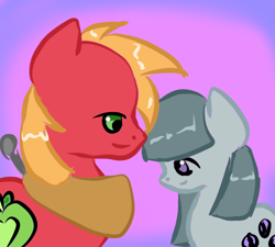 Size: 500x450 | Tagged: safe, artist:britneyoctave, big macintosh, marble pie, earth pony, pony, hearthbreakers, male, marblemac, shipping, simple background, stallion, straight