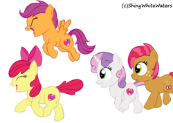 Size: 800x570 | Tagged: safe, artist:sketch-shepherd, apple bloom, babs seed, scootaloo, sweetie belle, crusaders of the lost mark, cutie mark, cutie mark crusaders, simple background, the cmc's cutie marks, transparent background