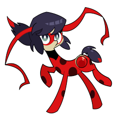 Size: 1280x1280 | Tagged: safe, artist:turtlefarminguy, marinette dupain-cheng, miraculous ladybug, ponified, simple background, solo