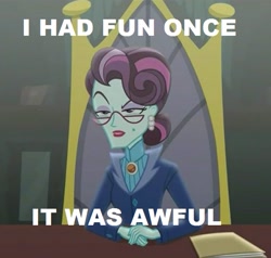 Size: 561x535 | Tagged: safe, principal abacus cinch, equestria girls, friendship games, image macro, meme