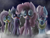 Size: 2048x1536 | Tagged: safe, artist:silviasilvar, derpibooru import, cup cake, fluttershy, twilight sparkle, twilight sparkle (alicorn), alicorn, pegasus, pony, 28 pranks later, cookie zombie, looking at you, open mouth, start running