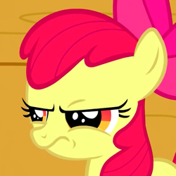 Size: 401x401 | Tagged: safe, screencap, apple bloom, one bad apple, angry, cropped, solo