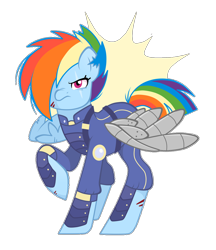 Size: 1024x1185 | Tagged: safe, artist:unicornicopian, rainbow dash, pegasus, pony, the cutie re-mark, alternate timeline, apocalypse dash, crystal war timeline, scar, simple background, solo, transparent background, vector