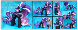 Size: 4466x1753 | Tagged: safe, artist:nazegoreng, nightmare rarity, human, irl, irl human, photo, plushie, solo