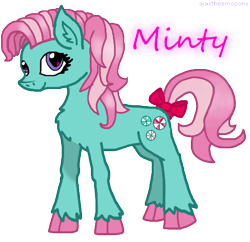 Size: 538x521 | Tagged: safe, artist:ajaxtheemopony, derpibooru import, minty, g3, solo