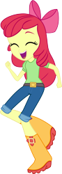 Size: 4000x11272 | Tagged: safe, artist:mit-boy, apple bloom, equestria girls, perfect day for fun, rainbow rocks, absurd resolution, apple bloom's bow, boots, bow, clothes, dancing, eyes closed, hair bow, happy, short pants, simple background, solo, transparent background, vector