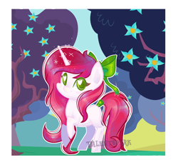 Size: 2804x2596 | Tagged: safe, artist:talentspark, oc, oc only, pony, unicorn, bow, hair bow, solo, tree