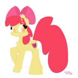 Size: 1008x1008 | Tagged: safe, artist:vanillaswirl6, derpibooru import, apple bloom, ear fluff, solo