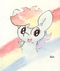 Size: 690x817 | Tagged: safe, artist:slightlyshade, derpibooru import, rainbow dash, pegasus, pony, solo, traditional art