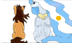 Size: 900x540 | Tagged: artist needed, safe, oc, oc only, oc:maría teresa de los ponyos paguetti, oc:princess argenta, alicorn, earth pony, pony, argentina, duo, female, flockmod, mare, nation ponies, ponified, sitting