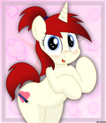 Size: 4300x4998 | Tagged: safe, artist:an-tonio, oc, oc only, oc:silver draw, pony, semi-anthro, unicorn, absurd resolution, blushing, cute, freckles, looking at you, solo