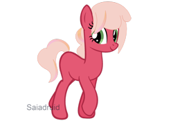 Size: 1024x781 | Tagged: safe, artist:saiadruid, oc, oc only, oc:cheer, blank flank, offspring, parent:big macintosh, parent:cheerilee, parents:cheerimac, signature, simple background, solo, transparent background