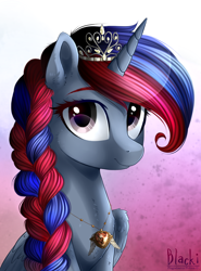 Size: 1000x1350 | Tagged: safe, artist:blacki, oc, oc only, alicorn, pony, necklace, solo, tiara