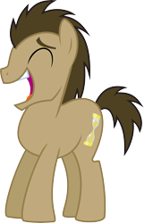 Size: 6000x9299 | Tagged: safe, artist:vectorizedunicorn, doctor whooves, earth pony, pony, call of the cutie, .svg available, absurd resolution, eyes closed, laughing, male, simple background, smiling, solo, stallion, transparent background, vector