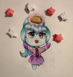 Size: 1024x1087 | Tagged: safe, artist:ekakichan, sonata dusk, equestria girls, chibi, cute, food, solo, sonatabetes, sonataco, taco, traditional art