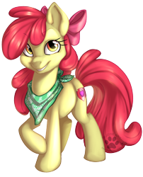 Size: 968x1200 | Tagged: safe, artist:icecatdemon, apple bloom, crusaders of the lost mark, bandana, cutie mark, neckerchief, older, solo, the cmc's cutie marks