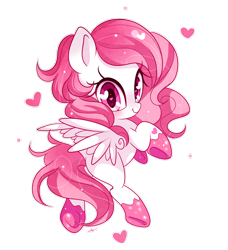 Size: 1000x1097 | Tagged: safe, artist:ipun, oc, oc only, oc:krispy kream, pegasus, pony, blushing, female, heart, heart eyes, looking at you, looking back, looking back at you, mare, simple background, smiling, solo, transparent background, wingding eyes