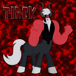 Size: 3600x3584 | Tagged: safe, artist:cyber-murph, lord tirek, season 4, twilight's kingdom, muscles, small head, solo, vein bulge