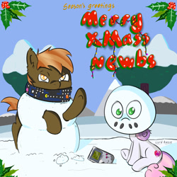 Size: 1024x1024 | Tagged: safe, artist:lordaussie, button mash, sweetie belle, christmas, cutie mark, female, male, shipping, snow, straight, sweetiemash, the cmc's cutie marks