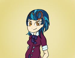 Size: 1169x908 | Tagged: safe, artist:mildockart, indigo zap, equestria girls, friendship games, clothes, crystal prep academy, crystal prep academy uniform, crystal prep shadowbolts, goggles, school uniform, smiling, solo